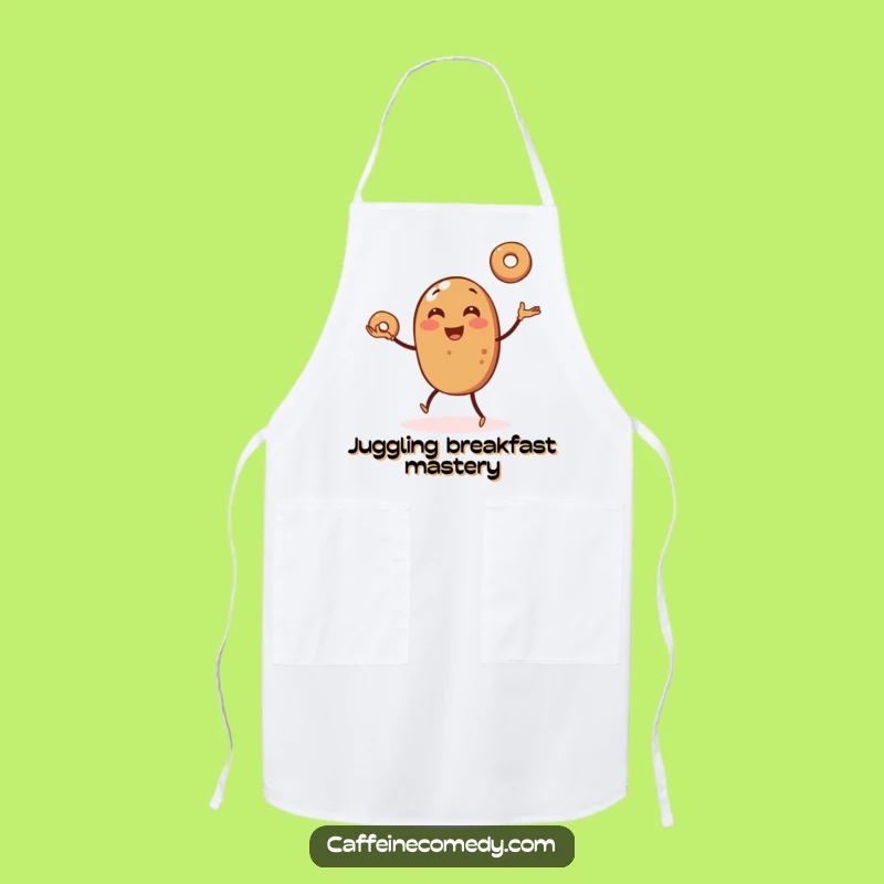 Funny Coffee Bean Juggling Bagels Apron - Cook & Laugh Gift Idea!