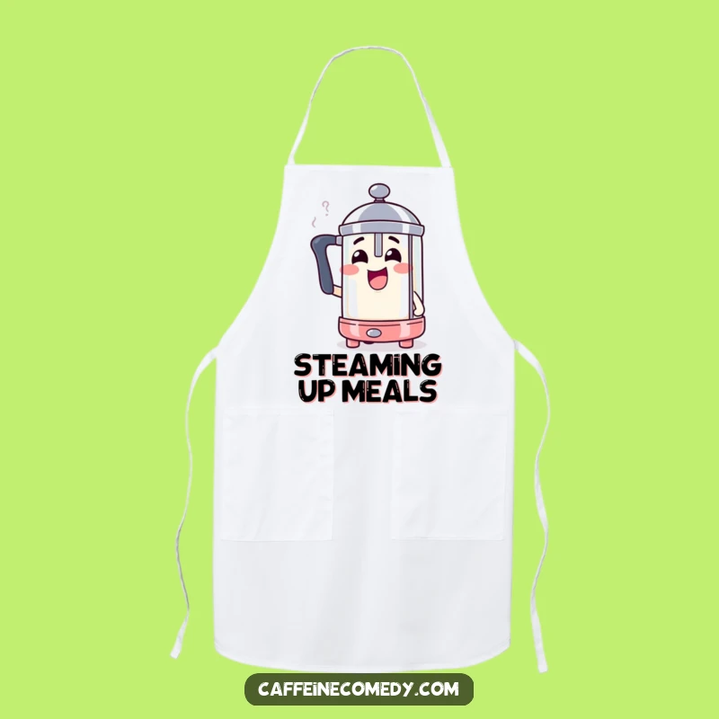 Funny Steaming French Press Apron: Cook with Coffee-Fueled Excitement