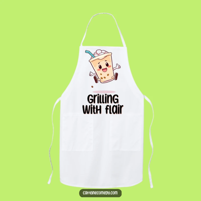 Funny Iced Coffee Kickflip Apron: Kitchen Action For Cool Cooks, Perfect Funny Gift!