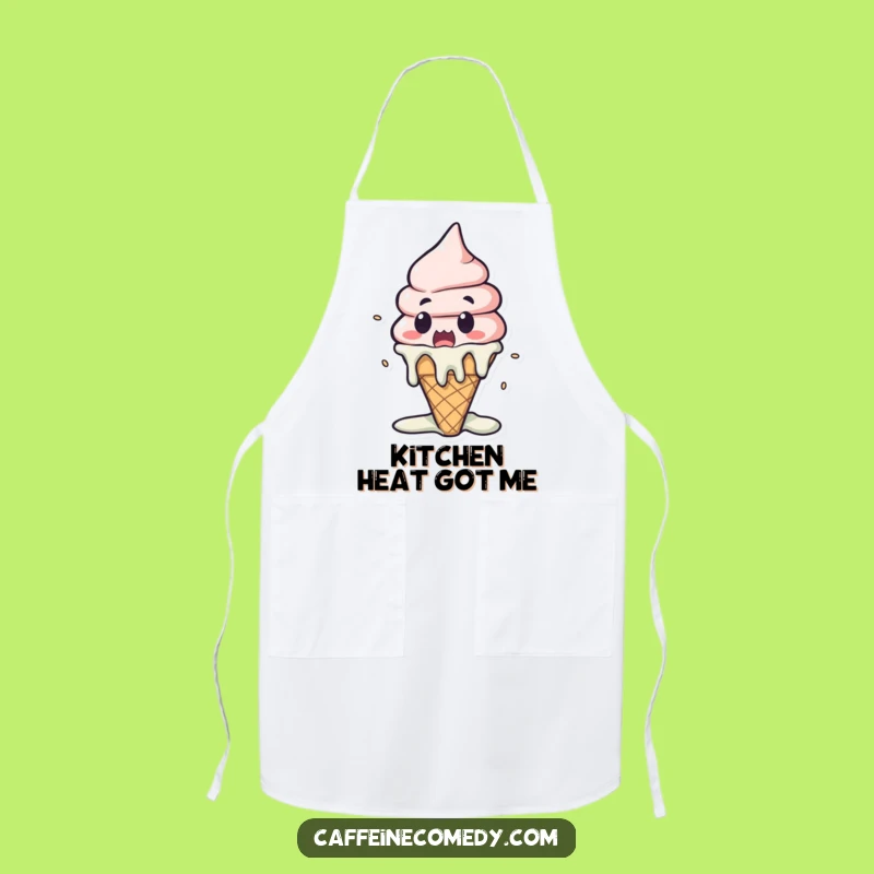 Funny Kawaii Ice Cream Melting Apron: Cook Up Laughs with Sweet Drama