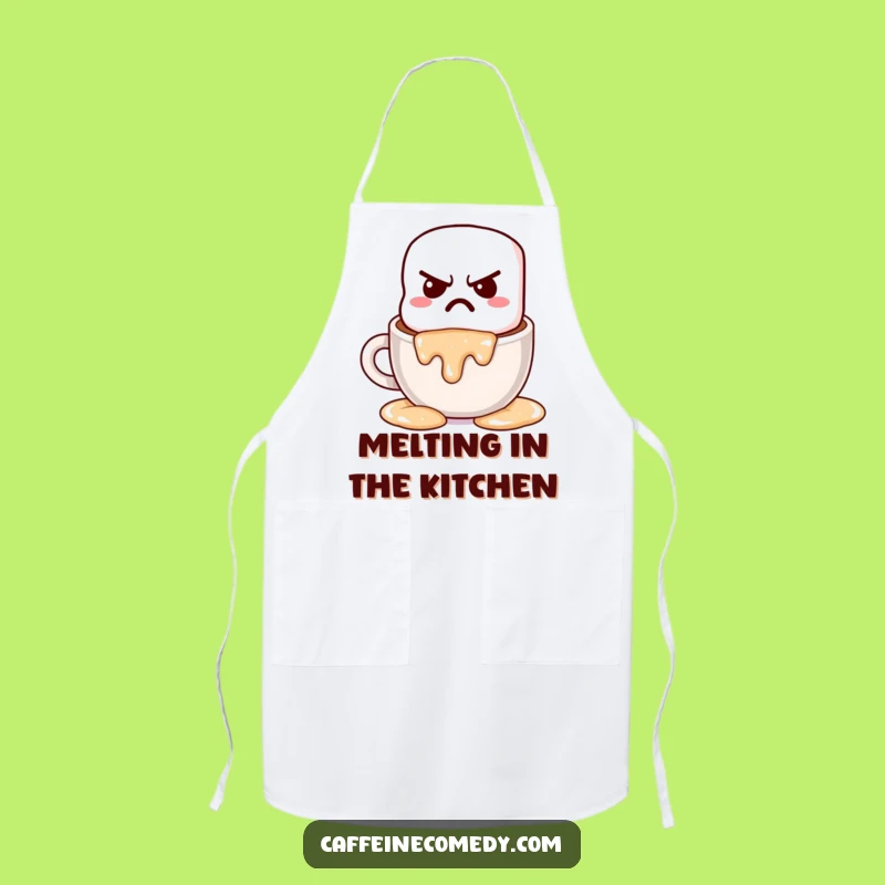 Funny Grumpy Marshmallow Hot Chocolate Apron: Cook with a Cozy Sigh, Perfect Chef Funny Gift