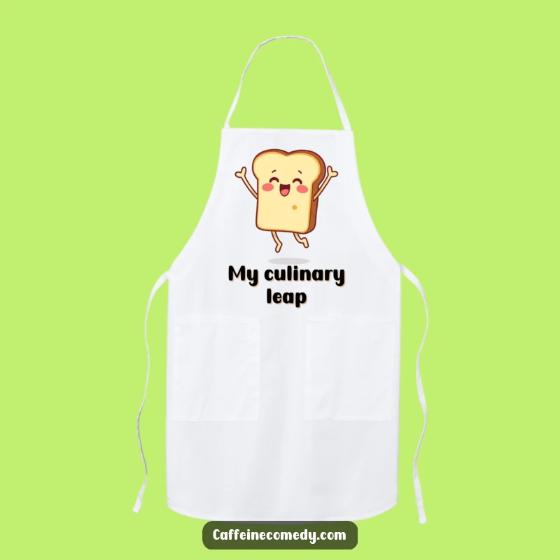 Funny Surprised Toast Jumping Apron: Cook with Surprise, Serve with Joy!