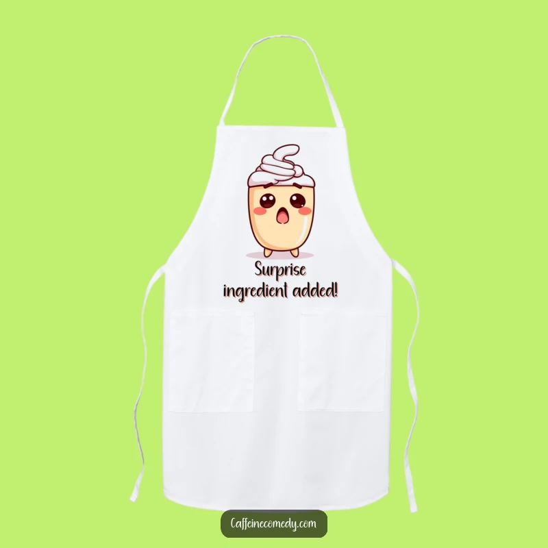 Funny Surprised Latte Apron: Cook with Shocking Coffee Comedy