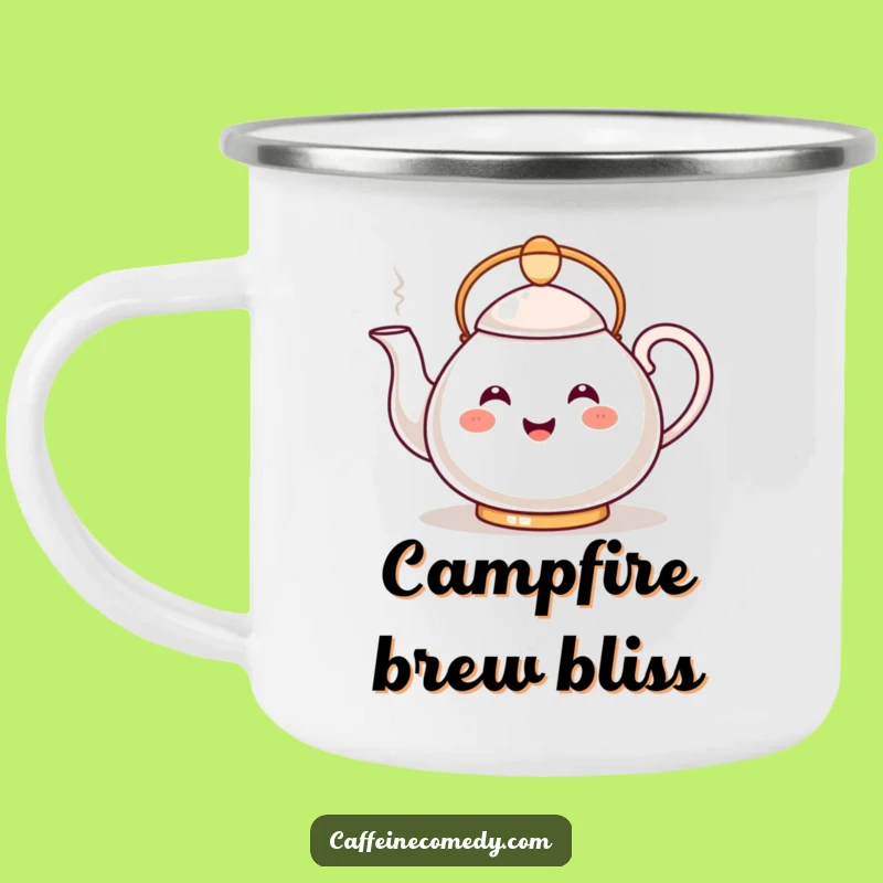Adventure Ready Funny Kawaii Teapot Camping Mug: Steamy Outdoor Sips!