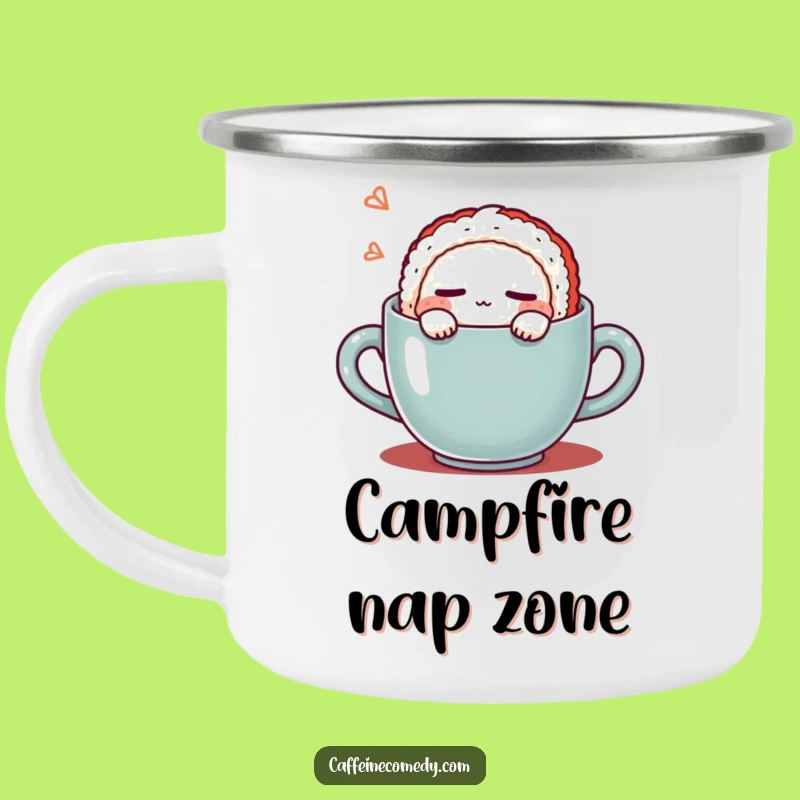 Funny Kawaii Sushi Coffee Camping Mug: Adventure Fuel for Sleepy Explorers