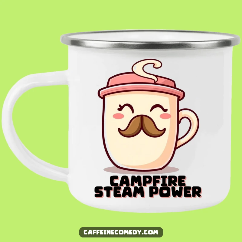 Funny Coffee Cup Enamel Mug: Campfire Coffee Laughs, Unique Present