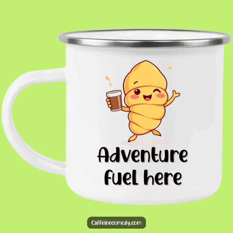 Funny Croissant Camp Mug: Cheerful Outdoor Coffee Mug
