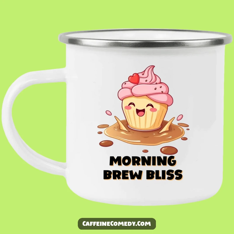 Funny Cupcake Coffee Splash Camping Mug: Sweet Campfire Sips