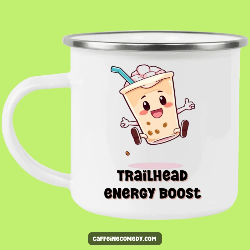 Funny Iced Coffee Kickflip Camping Mug: Durable & Cool Adventure Mug, Perfect Funny Gift!