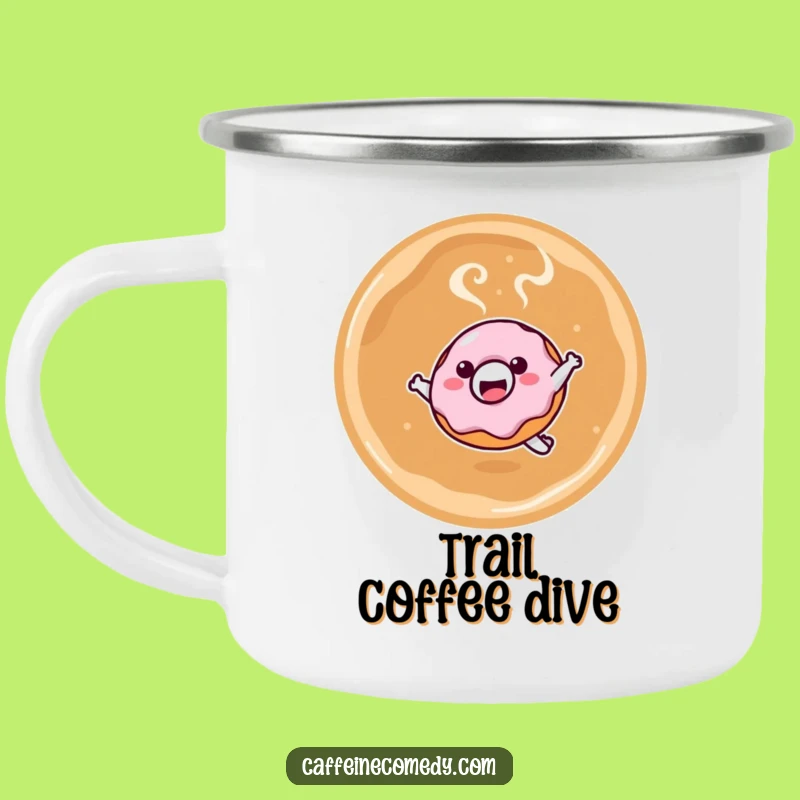 Funny Kawaii Donut Latte Leap Camping Mug: Adventure Fueled by Sweetness