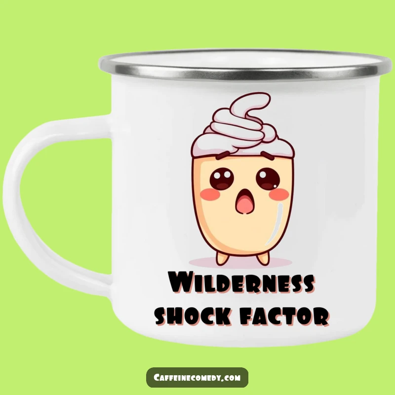 Funny Surprised Latte Camping Mug: Shocking Fun for Your Outdoor Brews