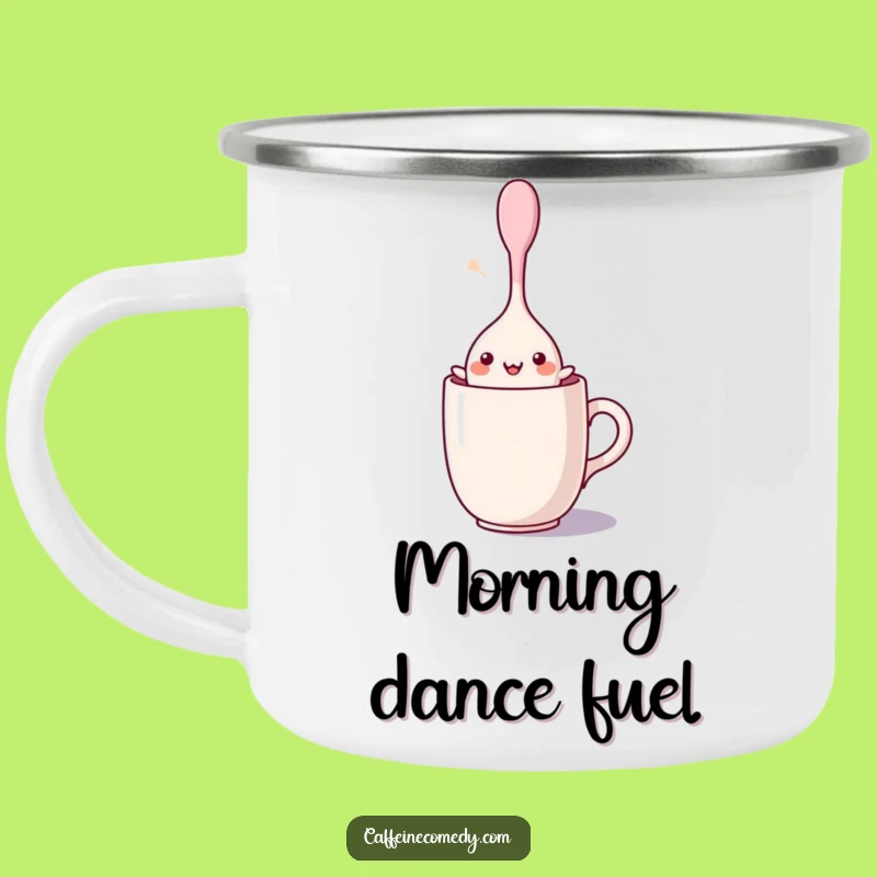 Funny Kawaii Spoon Dance Camping Mug - Adventure with a Smile!