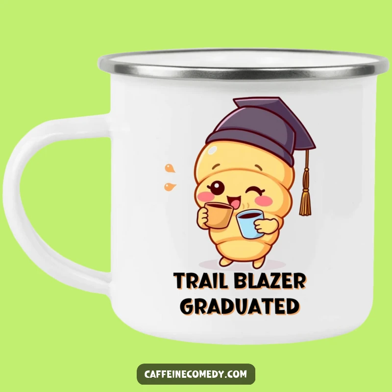 Funny Croissant Graduation Camping Mug - Celebrate Outdoors