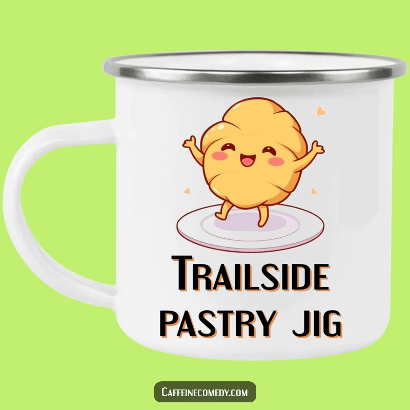 Funny Croissant Dance Camping Mug - Your Cheerful Outdoor Companion!