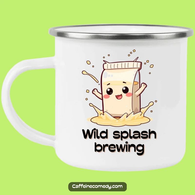 Funny Outdoor Tea Bag Mug - Playful Splash Camp Gift, Adventurous Humor