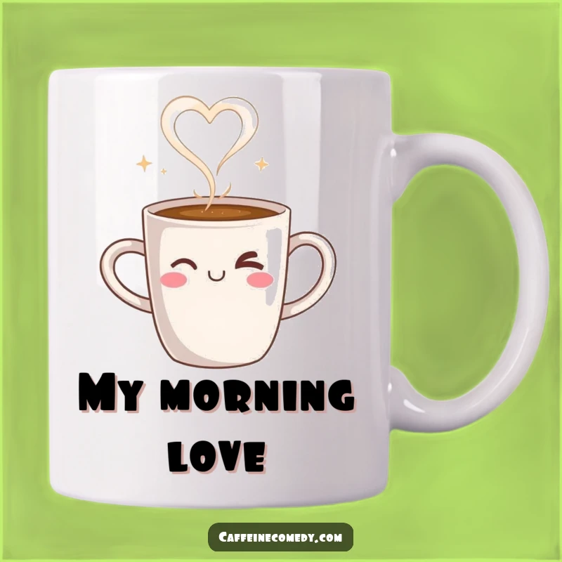 Funny Coffee Mug Love Heart Steam: Cheerful Wink Design, Perfect Gift For Coffee Lovers!