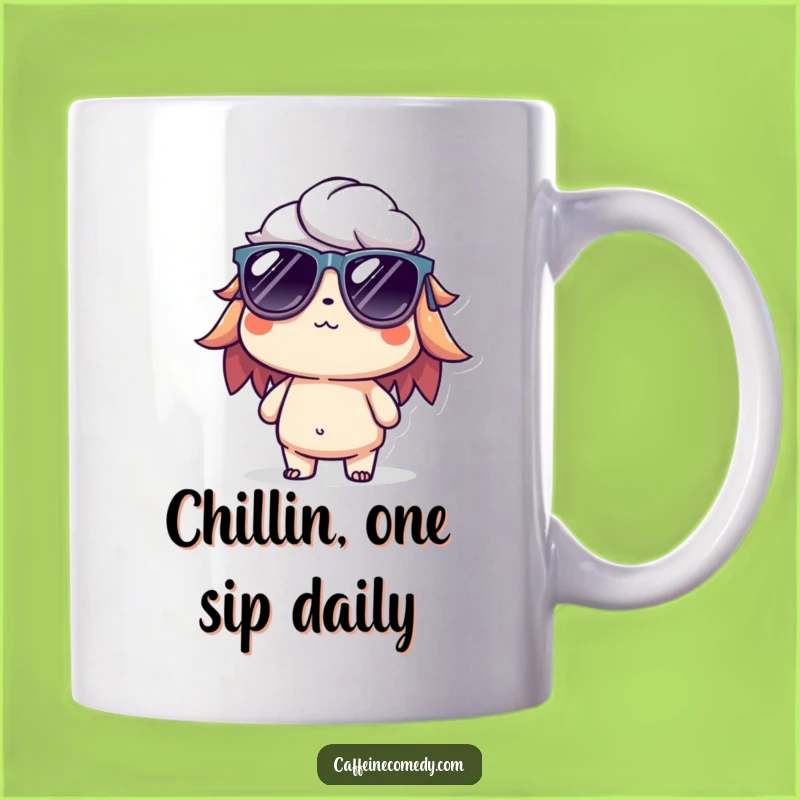 Funny Cold Brew Mug Gift: Cool Character with Sunglasses, Relaxed Vibes