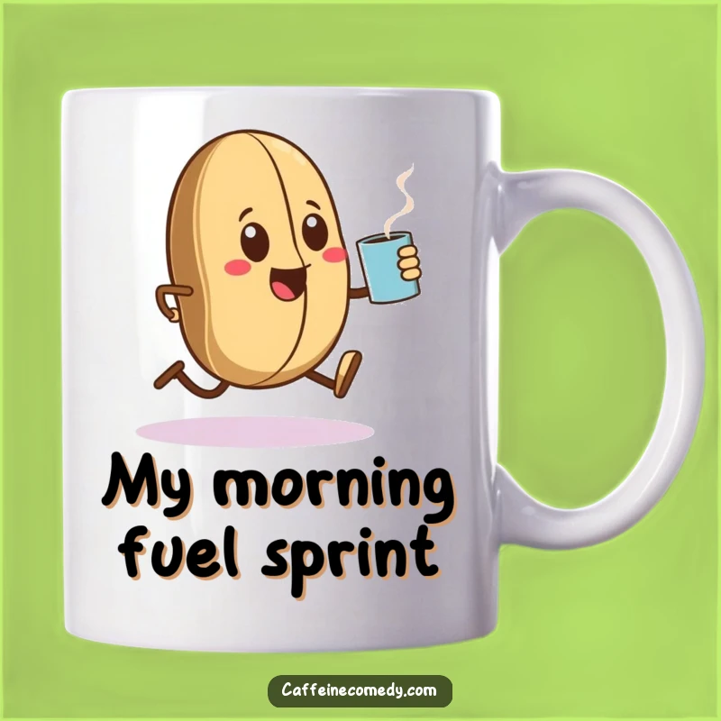 Funny Kawaii Coffee Bean Sprinting Mug - Perfect Gift for Coffee Lovers