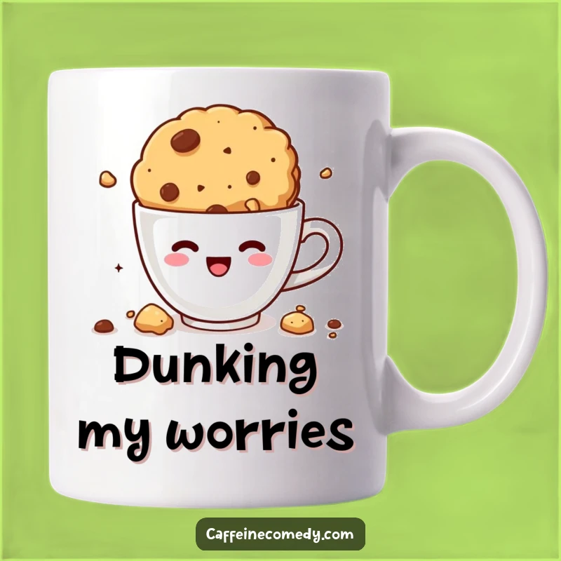 Funny Kawaii Cookie Coffee Mug: Delightful & Hilarious Gift for Dunking Lovers