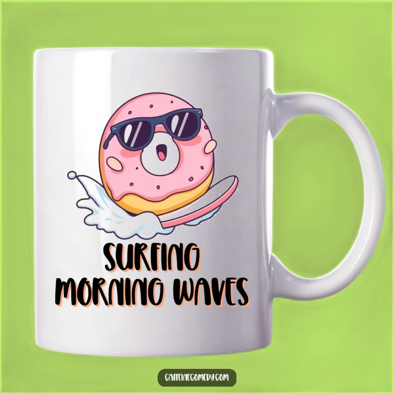 Funny Surfing Donut Mug - Hilarious Breakfast Treat Gift!