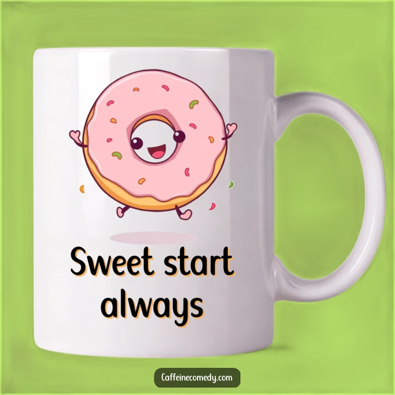 Funny Playful Donut Spinning Mug: Sweet Character Having Fun, Perfect Gift!