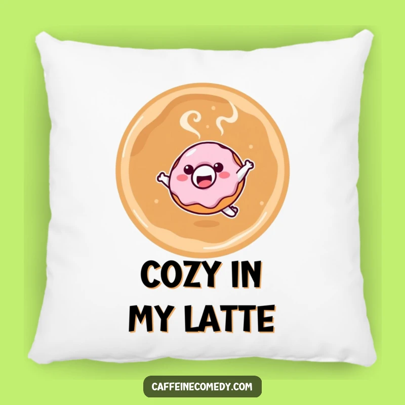 Cozy Funny Kawaii Donut Latte Leap Pillow: Cuddle Up with Sweet Comfort