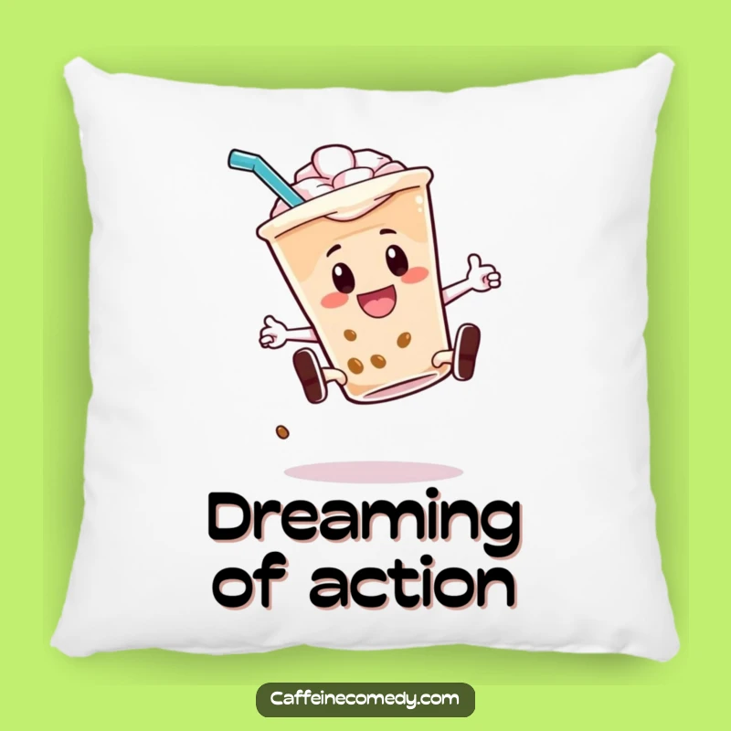 Funny Iced Coffee Kickflip Pillow: Cozy Comfort & Cool Design, Perfect Funny Gift!