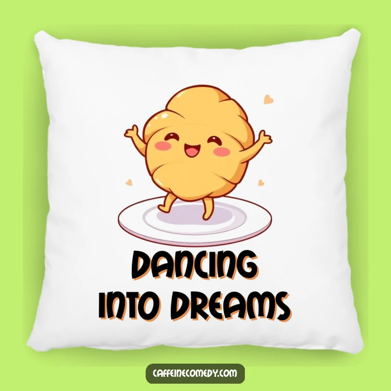 Funny Croissant Dance Pillow - Cuddle Up with a Happy Pastry!