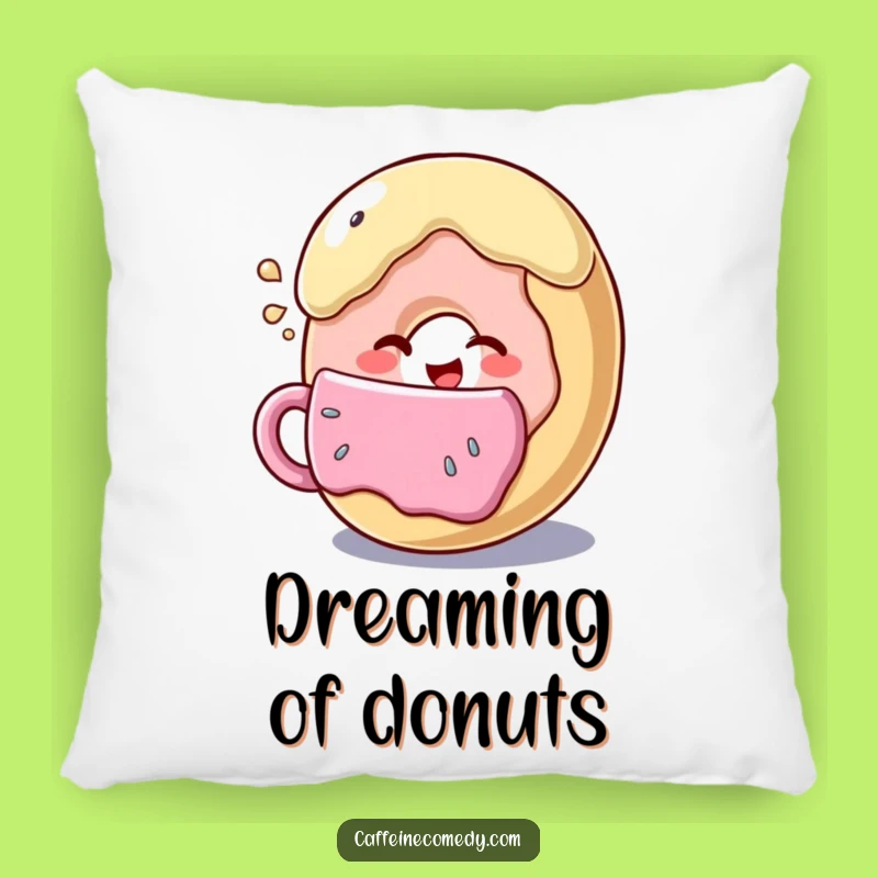 Funny Donut Comfort Pillow: Winking Coffee Sipper
