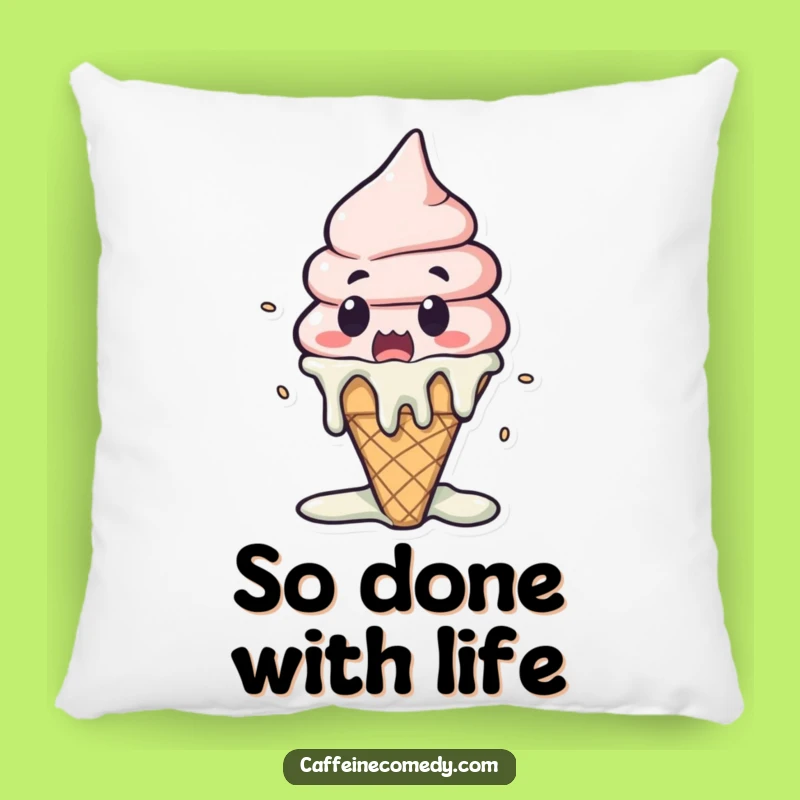 Funny Kawaii Ice Cream Melting Pillow: Cozy Up with Hilarious Sweetness