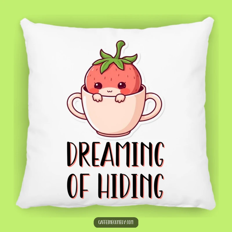 Funny Kawaii Strawberry Hiding Pillow: Cozy Up with Mischievous Comfort