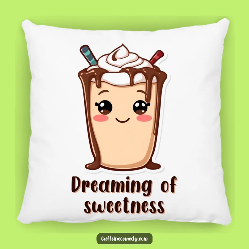Funny Mocha Pillow: Comfy Cheer with a Smiley Chocolate Character