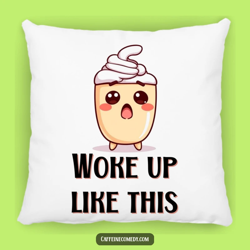 Funny Surprised Latte Pillow: Huggable Comfort with Shocking Coffee Fun