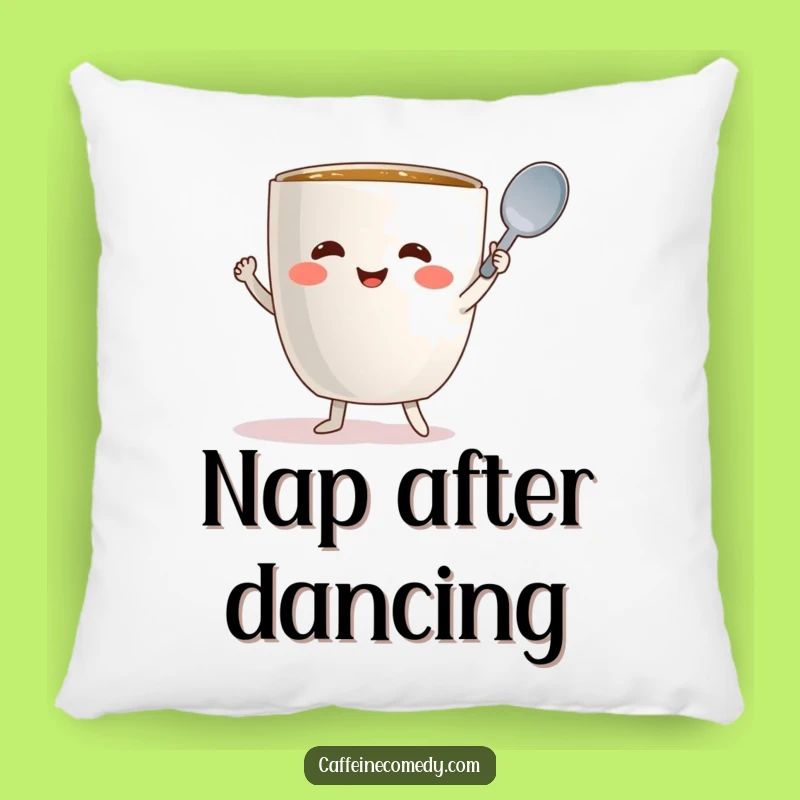 Funny Dancing Mug Spoon Dance Pillow: Cuddle Up with Caffeine Cheer
