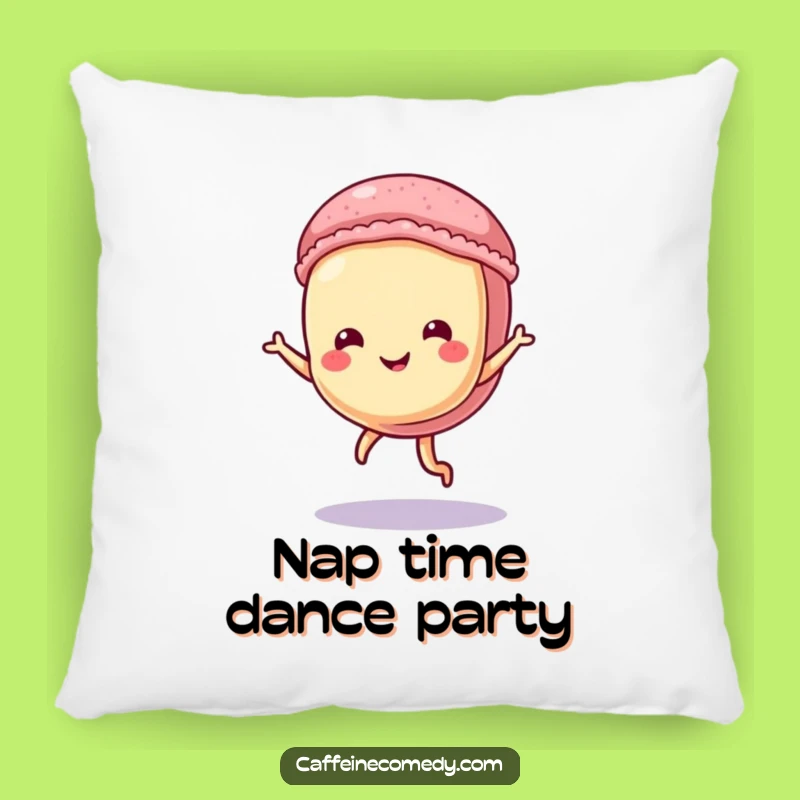 Funny Dancing Macaron Pillow: Cozy Pastry Character Doing a Tiny Dance, Decorative Gift