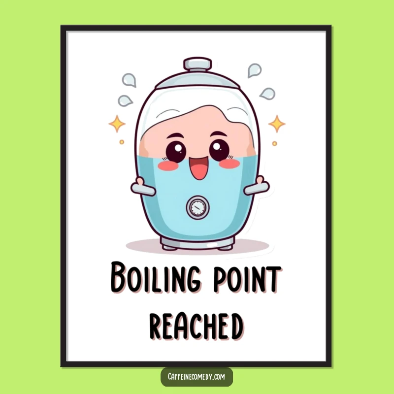 Funny Percolator Digital Art: Excited Bubbling Character Print for Energetic Decor