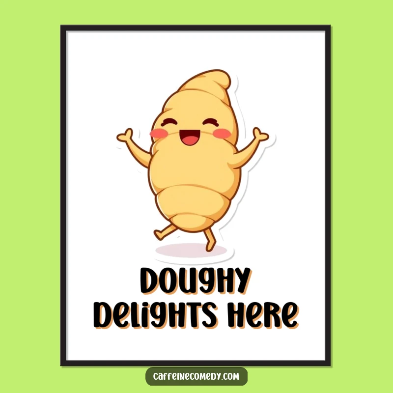 Funny Croissant Dance Digital Art: Instant Joyful Decor, Unique Gift