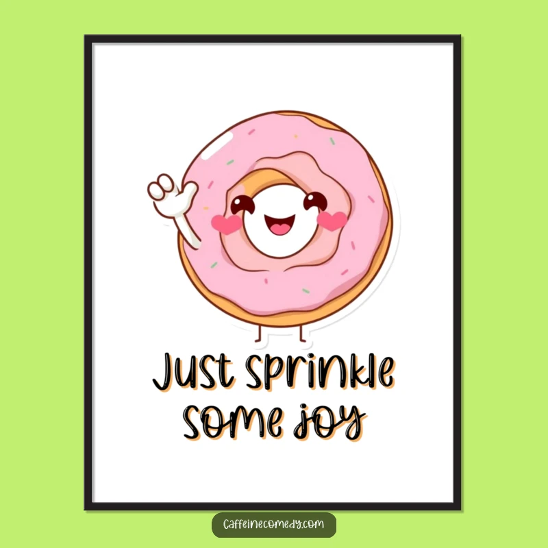 Funny Donut Digital Art: Brighten Your Space with the Smiling Donut's Sugary Wave, an Instant Gift!
