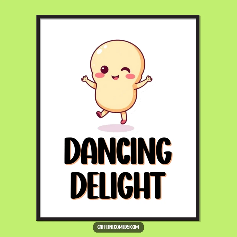 Funny Macaron Dance Digital Art: Instant Download of Playful Character Art, Perfect Funny Gift for Walls