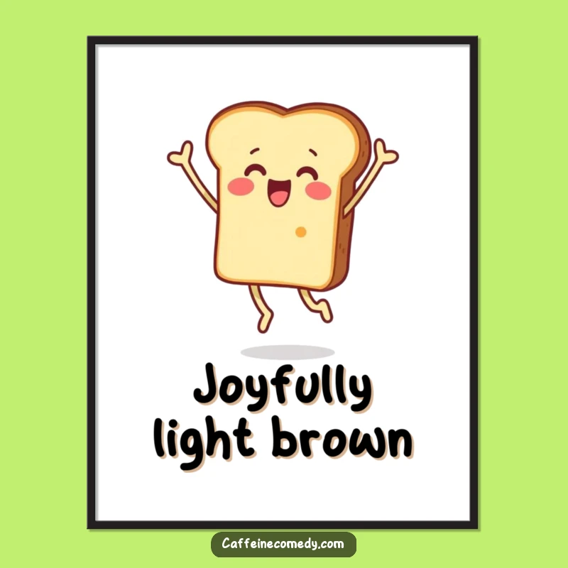 Funny Surprised Toast Jumping Digital Art: Instant Shockingly Happy Decor!