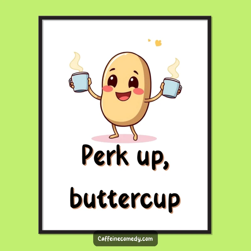 Funny Coffee Bean Digital Art: Juggler, Steaming Mugs, Instant Caffeine Art