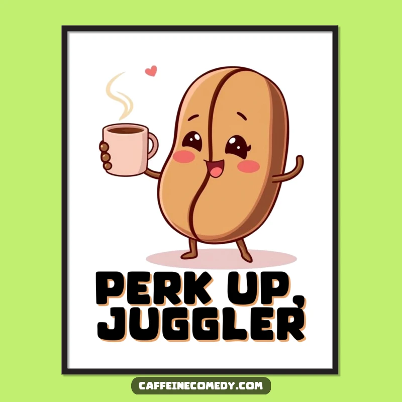 Funny Coffee Bean Juggling Digital Art - Instant Humor for Your Walls!