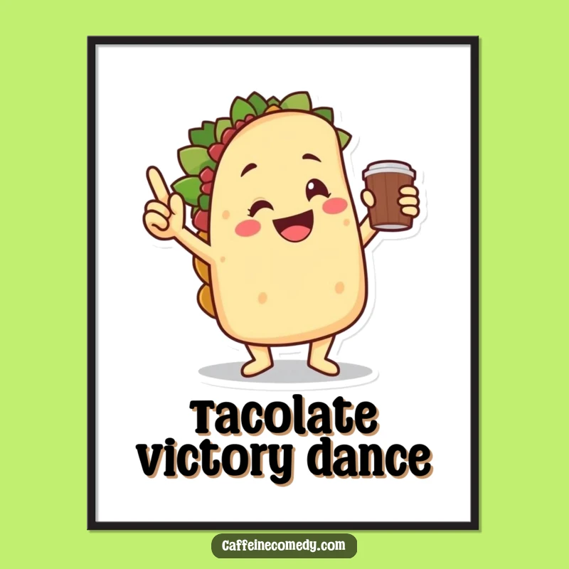 Funny Taco Victory Dance Digital Art - Instant Fiesta Wall Decor