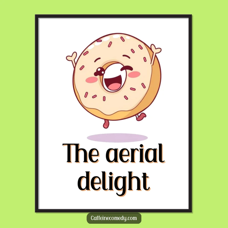 Funny Donut Leap Digital Art: Delighted Sprinkled Character for Sweet Decor