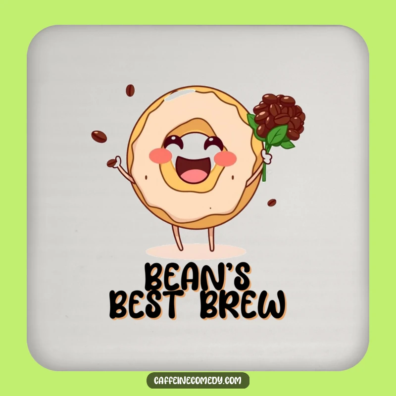 Funny Donut Hole Coffee Bean Bouquet Coaster: Protect Surfaces with Sweet Humor