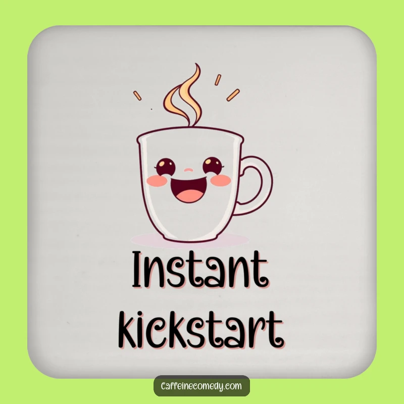 Funny Espresso Cup Coaster: Steaming Energy - Protect Surfaces Funny Gift!