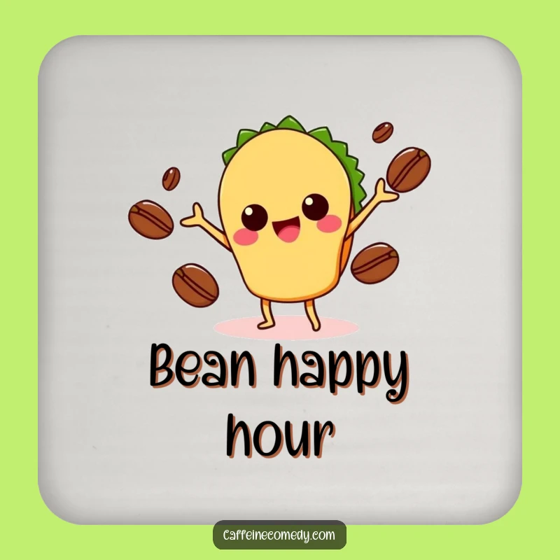 Funny Kawaii Taco Juggling Coffee Coasters: Protect Surfaces with Zesty Humor