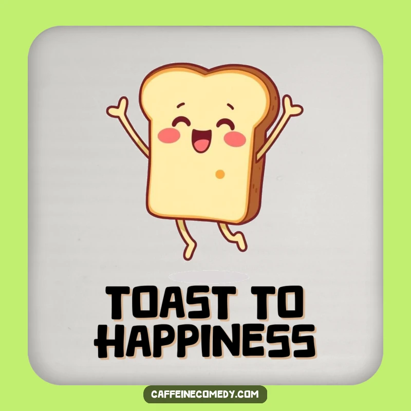 Funny Surprised Toast Jumping Coaster: Protect Surfaces with Shockingly Happy Art!