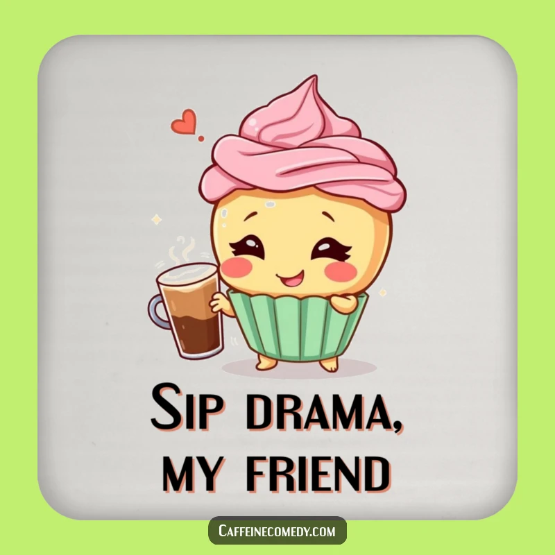 Funny Cupcake Coffee Coaster Set - Hilarious Protection for Your Surfaces