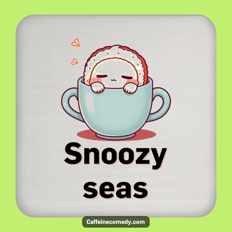 Funny Kawaii Sushi Coffee Coasters: Protect Surfaces with Sleepy Charm